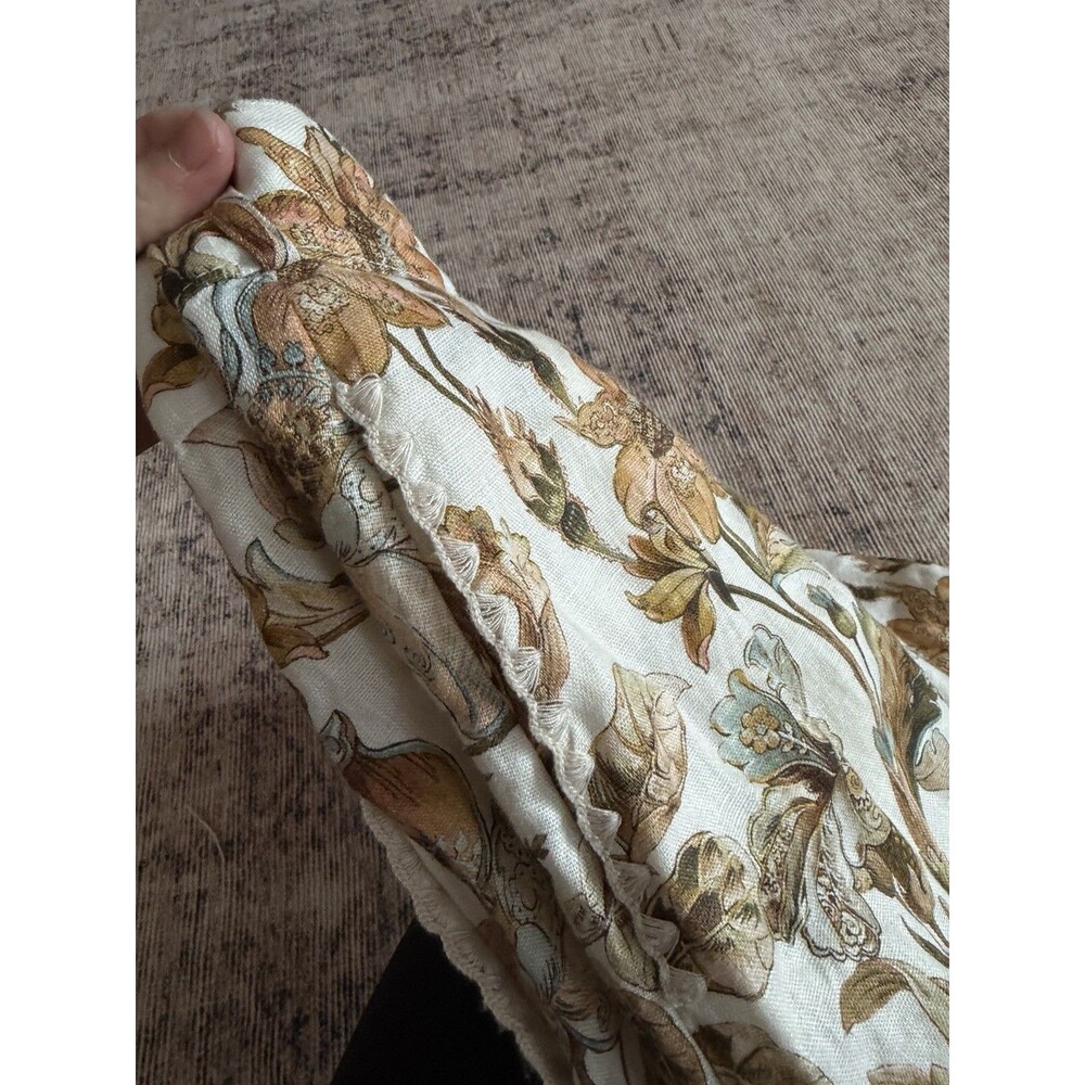 Zimmerman CHINTZ TUCK SHORT Linen Crème Floral Shorts Beige Brown (No Belt) US 8 - Picture 9 of 16